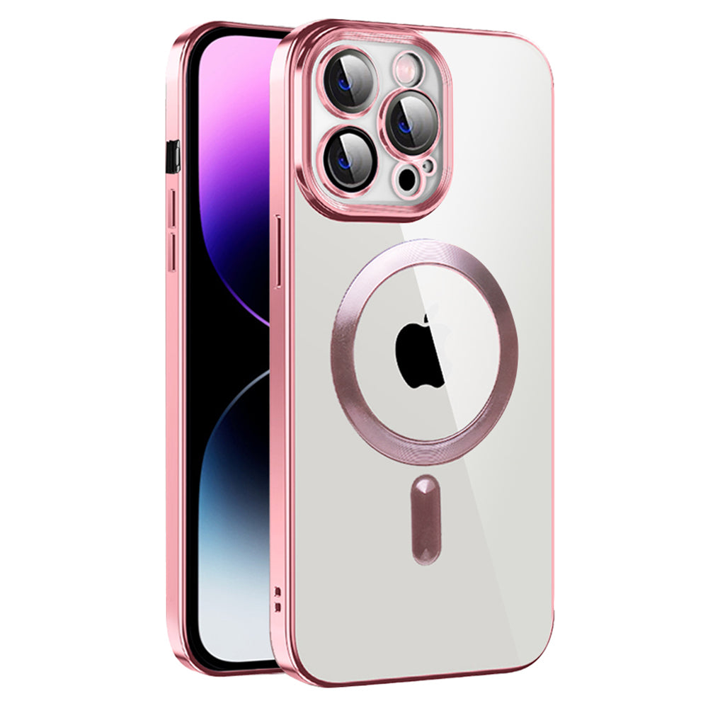 Magnetic Phone Case For iPhone 14 Pro CD Texture TPU PC Electroplated Phone Cover Magnetic Phone Case For iPhone 14 Pro CD Texture TPU PC Electroplated Phone Cover